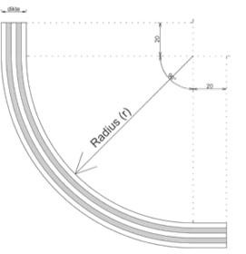 Okoume Multiplex Hoekprofiel R= 70